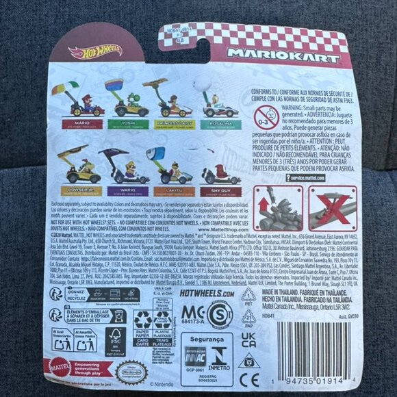 Hot Wheels Mario Kart Princess Daisy Standard Kart w/ Flower Glider 1:64 - Picture 4 of 6